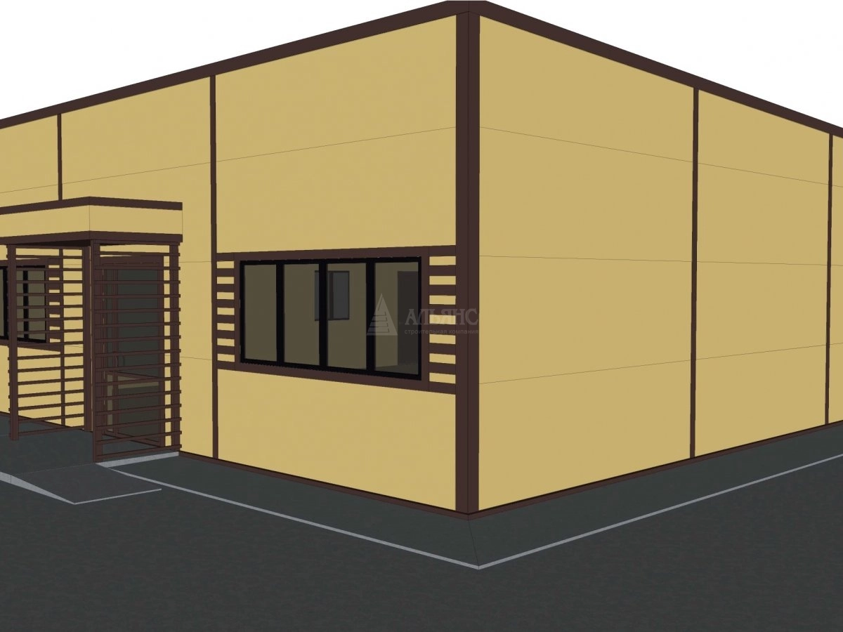 3D визуализация Магазин из сэндвич-панелей - фото 5