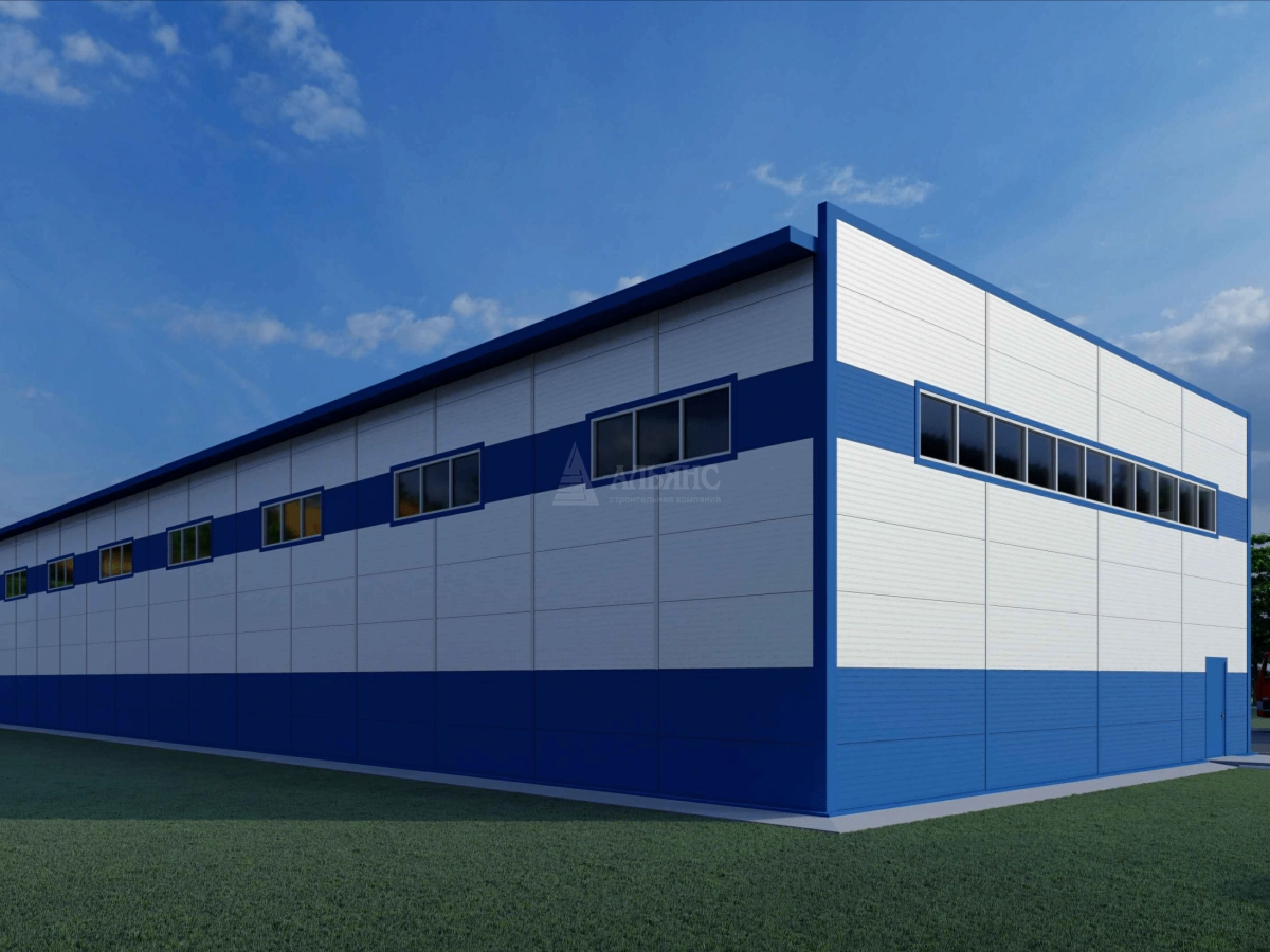 3D визуализация Склад с АБК из сэндвич-панелей - фото 4
